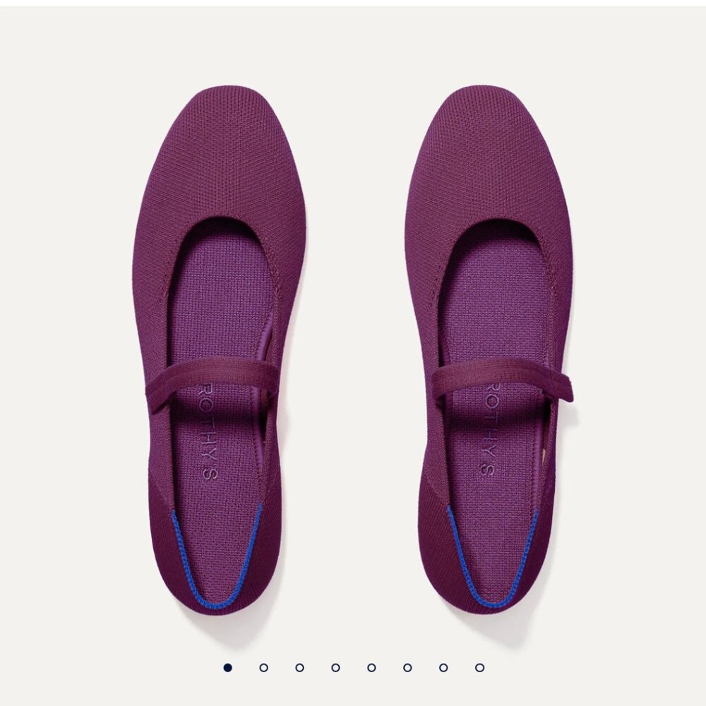 Rothys square toe maryjane in plum - new in box